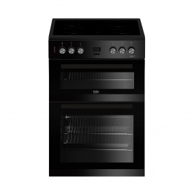 Beko 60cm Double Oven Electric Cooker with Ceramic Hob - Black - A/A Rated