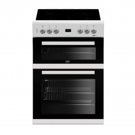 Beko 60cm Double Oven Electric Cooker with Ceramic Hob - White - A/A Rated