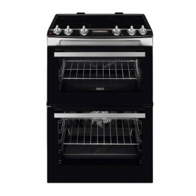 Zanussi 60cm Electric Double Oven with Ceramic Hob - Stainless Steel - A/A Rated