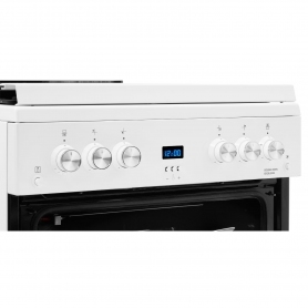 Beko 60cm Double Oven Gas Cooker with Glass Lid - White - 7
