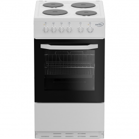 Zenith ZE503W 50cm Single Oven Electric Cooker with solid plate - hob White