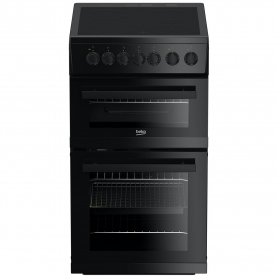 Beko EDVC503B 50cm Double Oven Electric Cooker with Ceramic Hob - Black