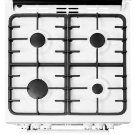 Beko 60cm Double Oven Gas Cooker with Glass Lid - White - 1