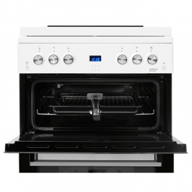 Beko 60cm Double Oven Gas Cooker with Glass Lid - White - 6