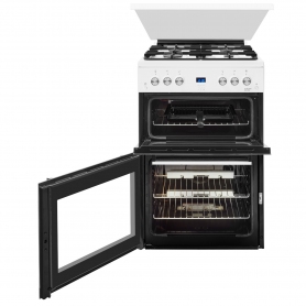 Beko 60cm Double Oven Gas Cooker with Glass Lid - White - 2